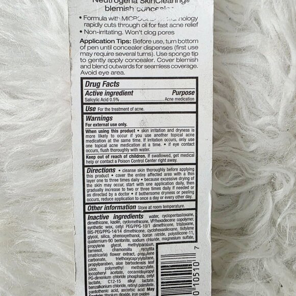 NIB Neutrogena SkinClearing Blemish Concealer – Shade: Lite 01 | 2-in-1 Acne - Picture 4 of 5